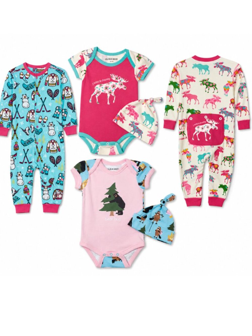 Little Blue House Cotton  sleepers bodysuits and hats